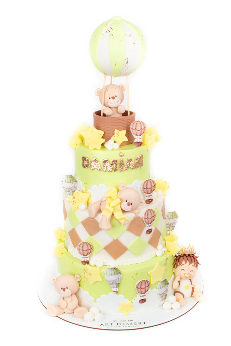 Tort de botez cu ursuleti